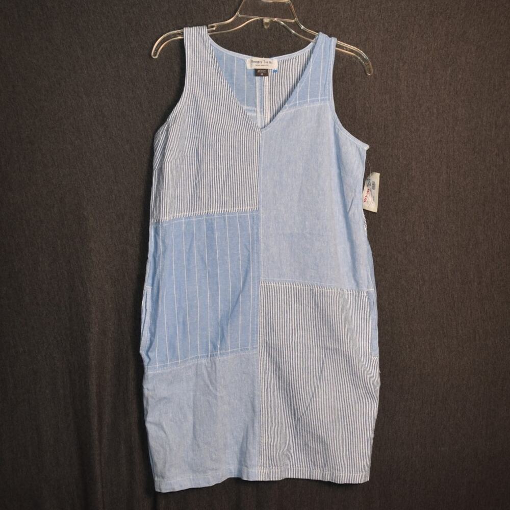 NEW Snappy Turtle Delray Beach Women's XS Patchwork Comb Dress NWT Linen Blend